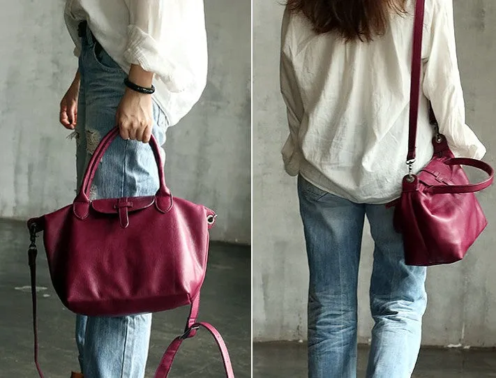 Vintage WOMENs LEATHER Work Handbag Shoulder Bag Handbag Purse FOR WOMEN