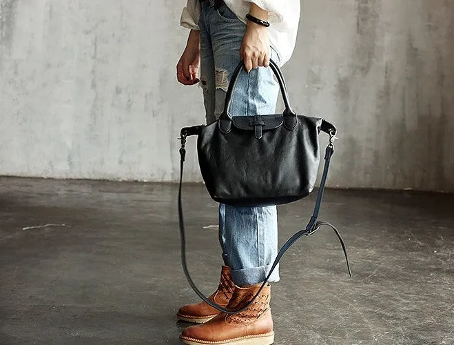 Vintage WOMENs LEATHER Work Handbag Shoulder Bag Handbag Purse FOR WOMEN