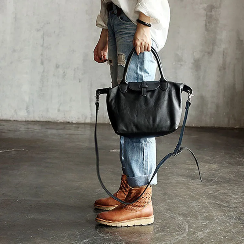 Vintage WOMENs LEATHER Work Handbag Shoulder Bag Handbag Purse FOR WOMEN