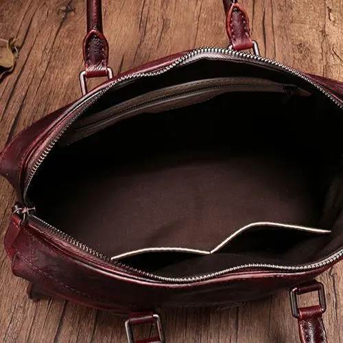 Vintage Womens Tan Leather Handbag Purses Brown Shoulder Handbag Purse Vintage Style Handbags for Ladies