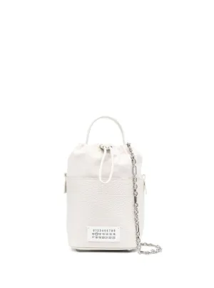 White '5A Bucket' With Chain Adjustable Shoulder Strap