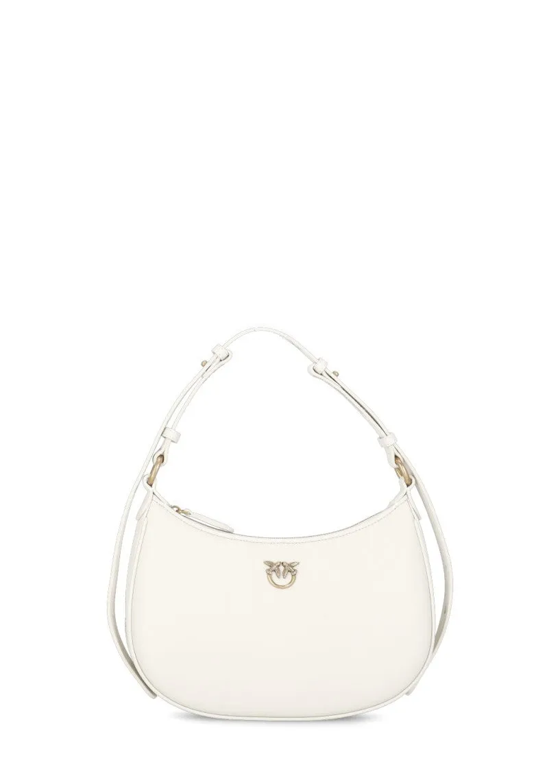 White Mini Love Half Moon Bag