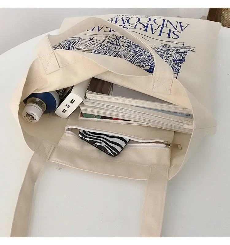 Women Canvas Shoulder Bag Shakespeare Print