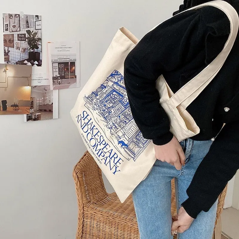 Women Canvas Shoulder Bag Shakespeare Print