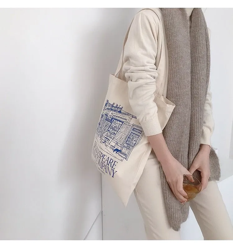 Women Canvas Shoulder Bag Shakespeare Print