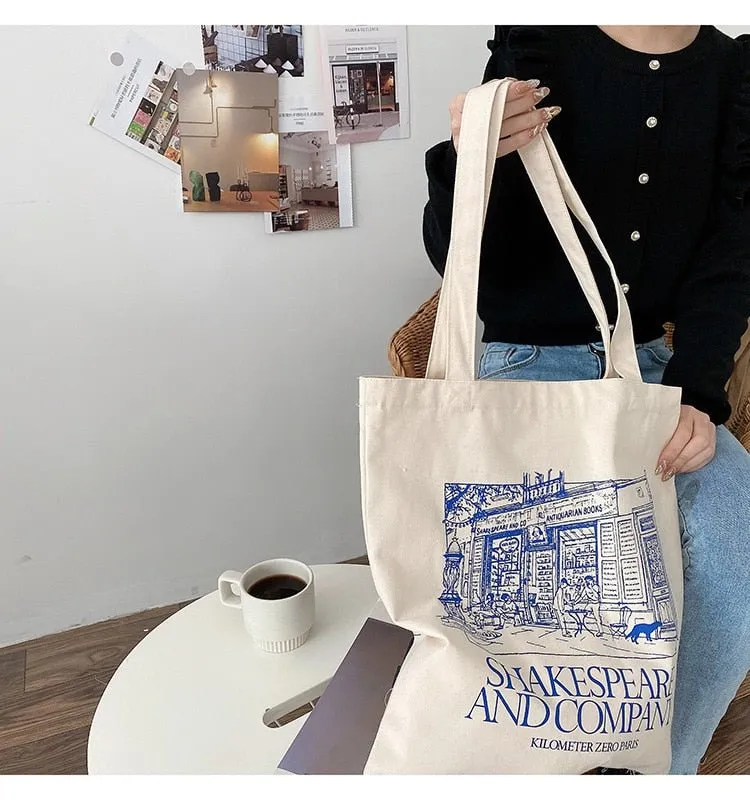 Women Canvas Shoulder Bag Shakespeare Print