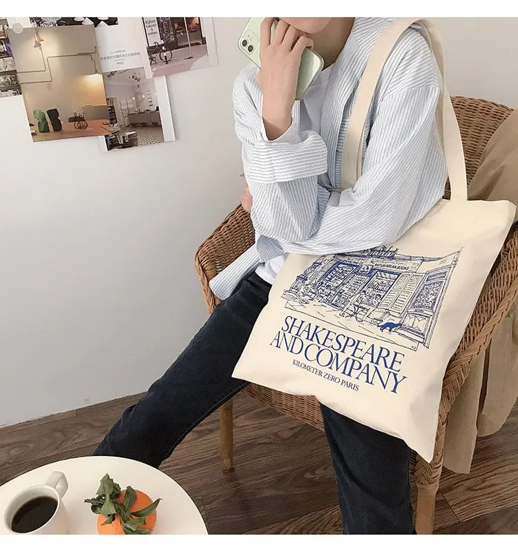 Women Canvas Shoulder Bag Shakespeare Print