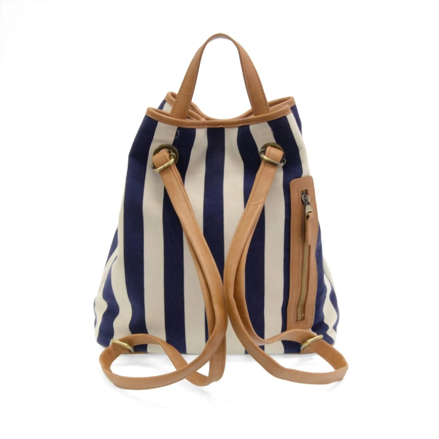 Women's Awning Stripe Canvas Backpack In Navy