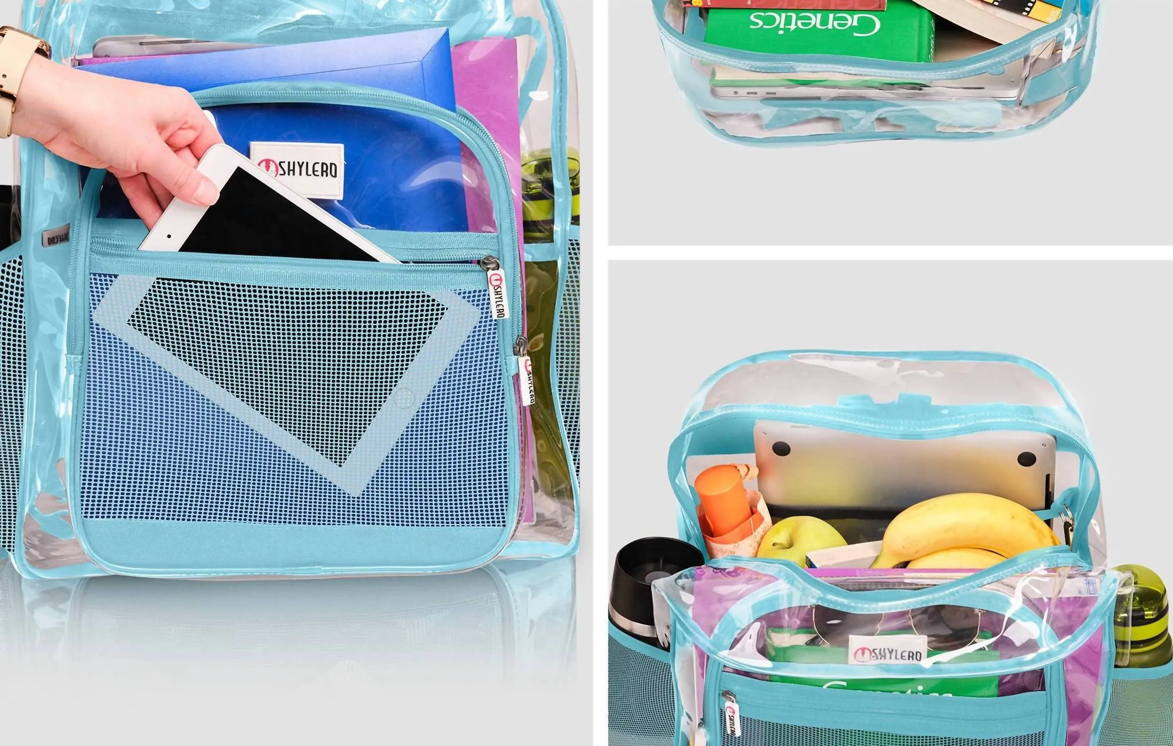 Women's Clear Backpack In Turquoise