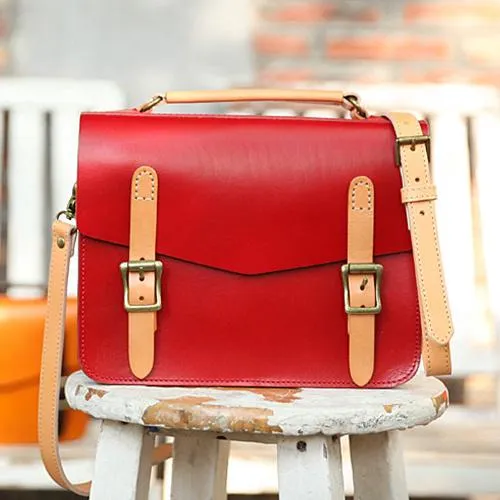 Womens Handmade Tan Leather Satchel Handbag Cambridge Structured Satchel Shoulder Purse