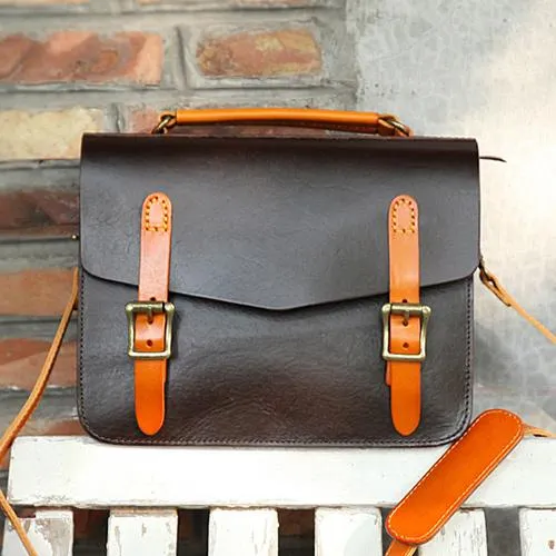Womens Handmade Tan Leather Satchel Handbag Cambridge Structured Satchel Shoulder Purse