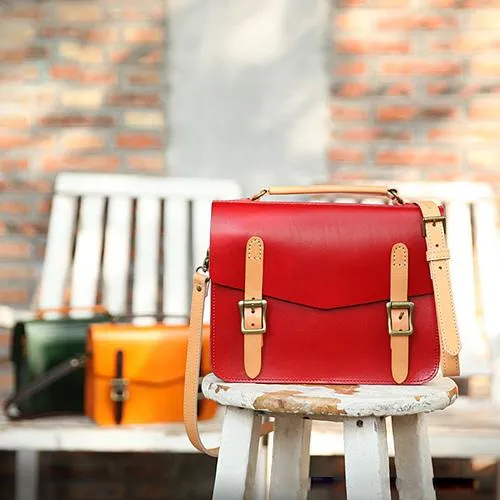 Womens Handmade Tan Leather Satchel Handbag Cambridge Structured Satchel Shoulder Purse