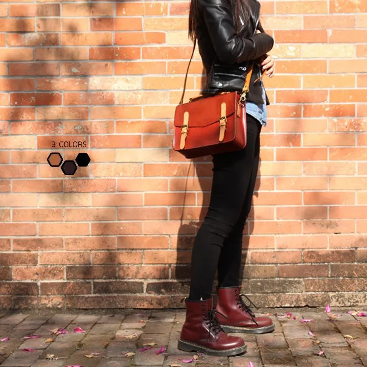 Womens Handmade Tan Leather Satchel Handbag Cambridge Structured Satchel Shoulder Purse