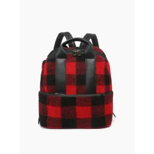 Women's Hattie Sherpa Guitar Strap Backpack In Red Black