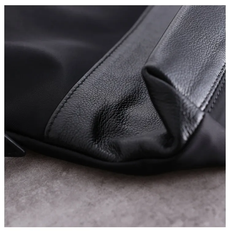 Womens Nylon Leather Shoulder Tote Womens Black Nylon Totes Purse Nylon Tote Purse for Ladies