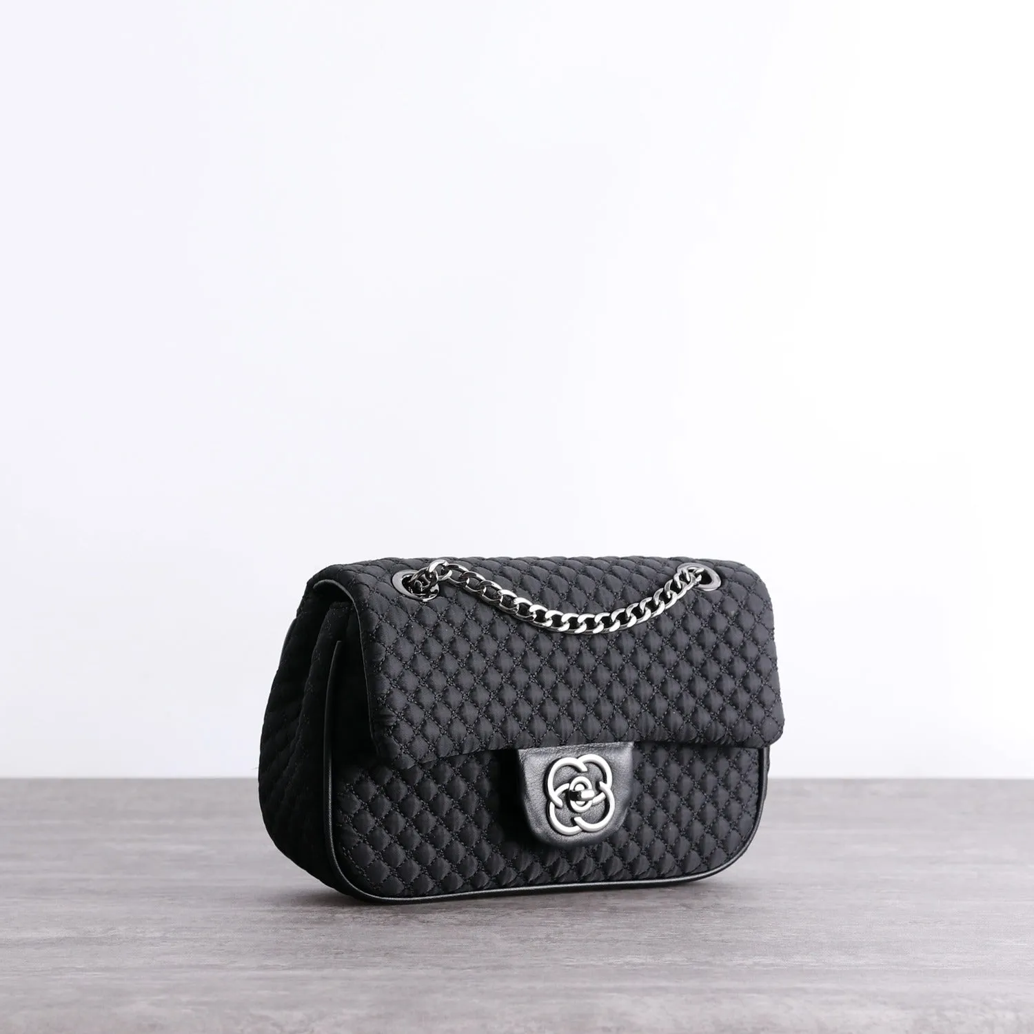 Womens Nylon Shoulder Purses Womens Black Diamond Nylon Chain Shoulder Purse Nylon Chain Purse for Ladies