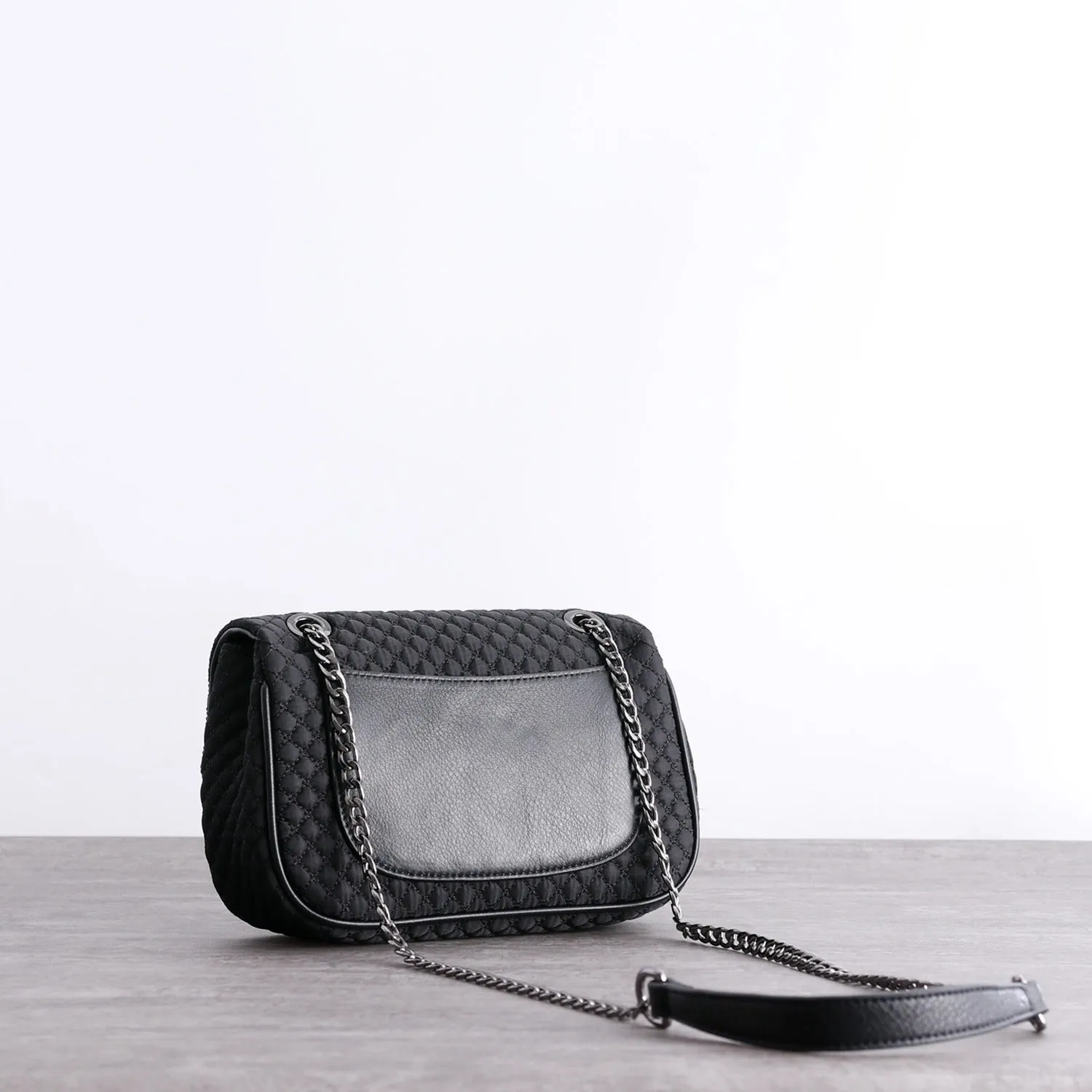 Womens Nylon Shoulder Purses Womens Black Diamond Nylon Chain Shoulder Purse Nylon Chain Purse for Ladies