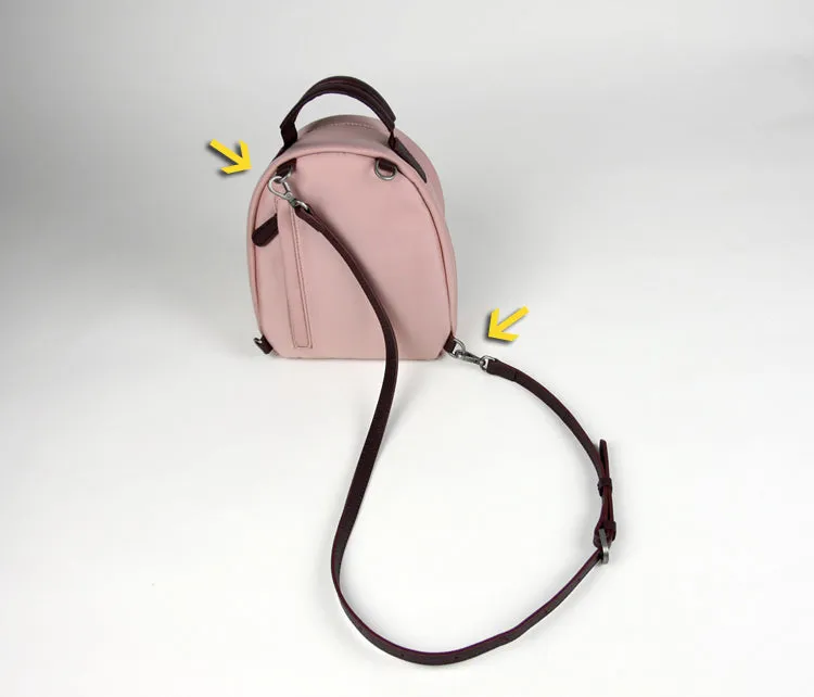 Womens Nylon Small Backpack Purse Orange Brown Convertible Crossbody Bag Nylon Backpack Shoulder Bag for Ladies