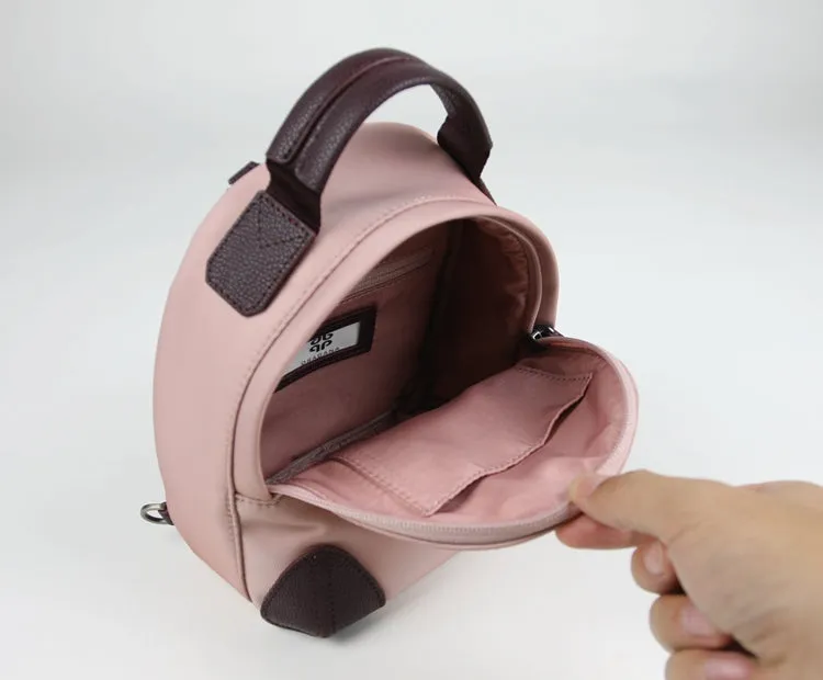 Womens Nylon Small Backpack Purse Orange Brown Convertible Crossbody Bag Nylon Backpack Shoulder Bag for Ladies
