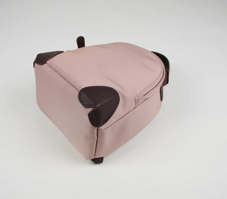 Womens Nylon Small Backpack Purse Orange Brown Convertible Crossbody Bag Nylon Backpack Shoulder Bag for Ladies