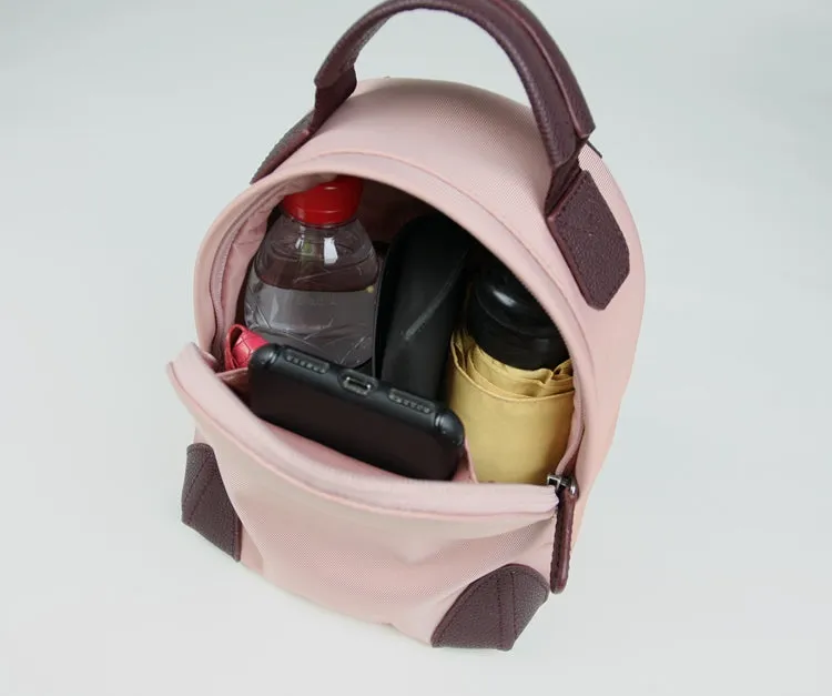Womens Nylon Small Backpack Purse Orange Brown Convertible Crossbody Bag Nylon Backpack Shoulder Bag for Ladies