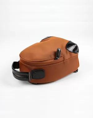 Womens Nylon Small Backpack Purse Orange Brown Convertible Crossbody Bag Nylon Backpack Shoulder Bag for Ladies