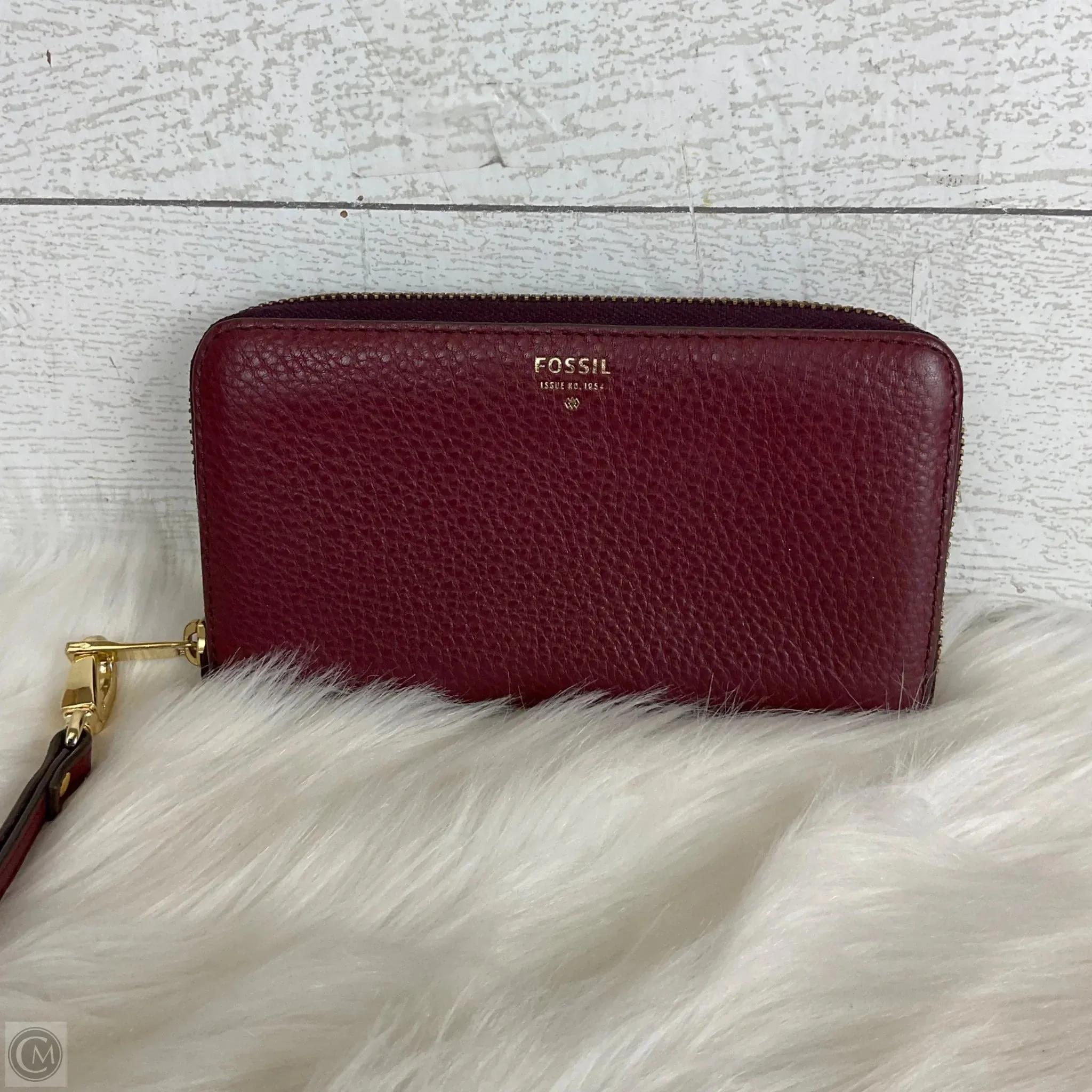 Wristlet Leather By Fossil, Size: Medium